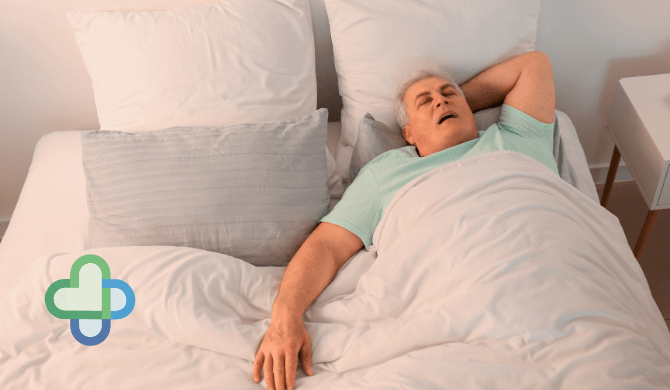 overweight man in bed snoring - the family chemist online pharmacy