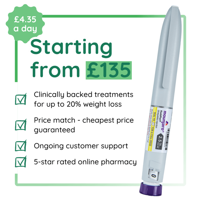 starting from £135 - mounjaro