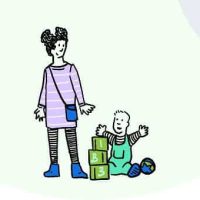 Mother and baby illustration